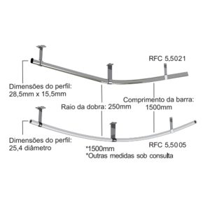 Tubo Oval / Oblongo 5008 para Cabide RFC