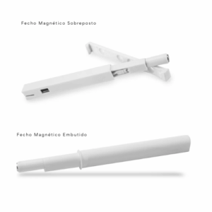 Pulsador Fecho Magnético Branco | Embutido | Sobreposto