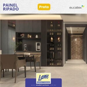 Painel Ripado Preto Eucatex