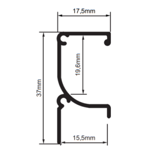 Puxador 4083 Slim 3 metros (porta de 15mm) RFC