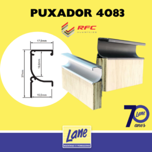 Puxador 4083 Slim 3 metros (porta de 15mm) RFC